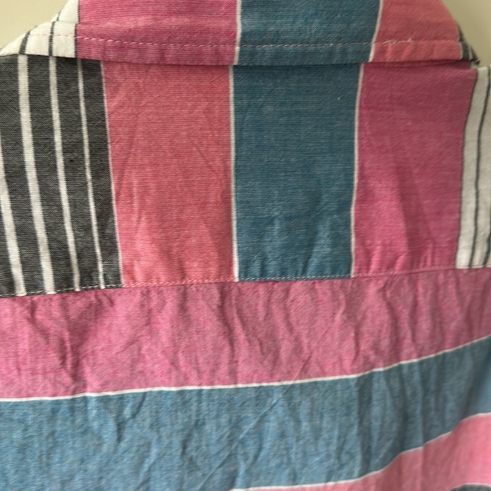 Bonobos Pink and Blue Striped Casual Button Down Shirt - Picture 3 of 3